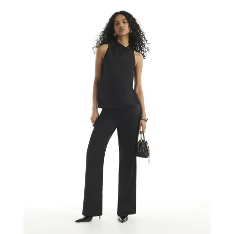 River Island Black Satin Trousers