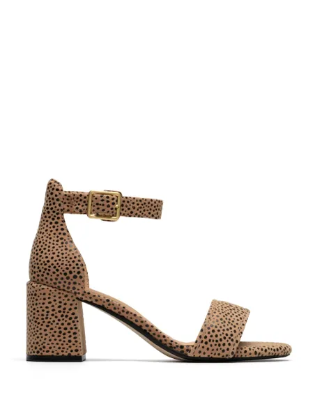 Clarks Leather Ankle Strap Block Heel Sandals Multi