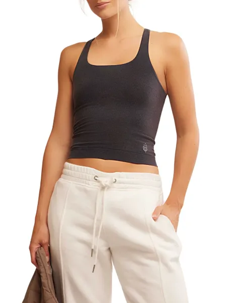 FP Movement Go To Smooth Modal Rich Square Neck Vest Top Black/Grey