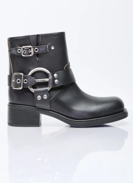Vintage-look Leather Boots