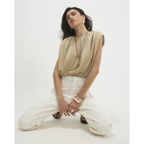 River Island Cotton Bubble Hem T-Shirt