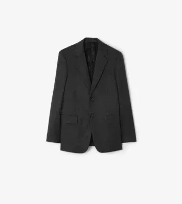 Wool Flannel Sloane Tailored Jacket in Deep charcoal grey