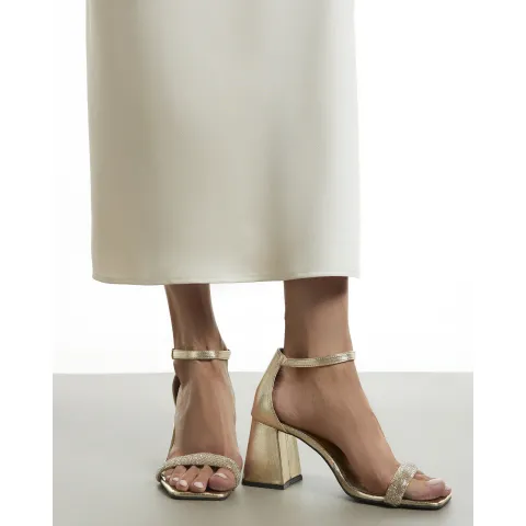 River Island Diamante Strap Closed Back Block Heels