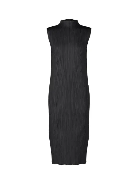 Pleats Please High-Neck Dress Black