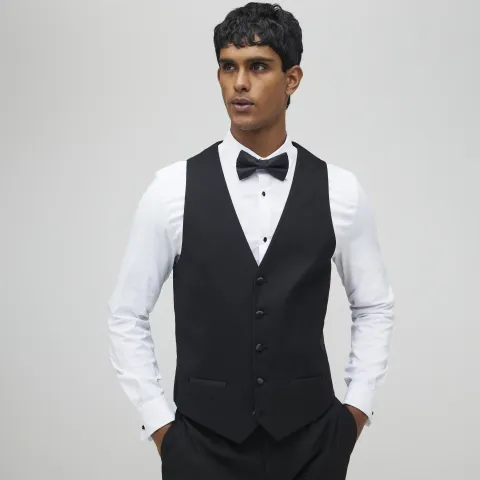 River Island Slim Fit Tuxedo Waistcoat