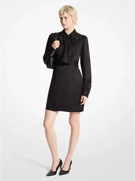 Michael Kors Moiré Tie-Neck Dress