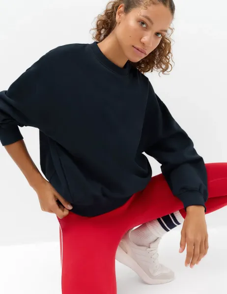 Goodmove Cotton Rich Oversized Sweatshirt Dark Navy