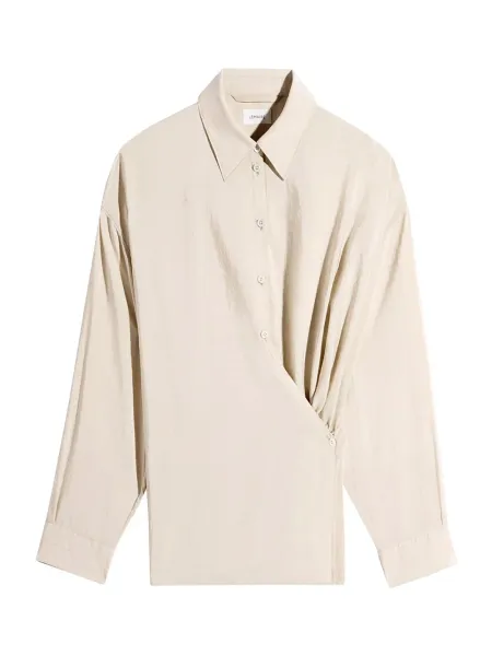Straight Collar Twisted Shirt Oat