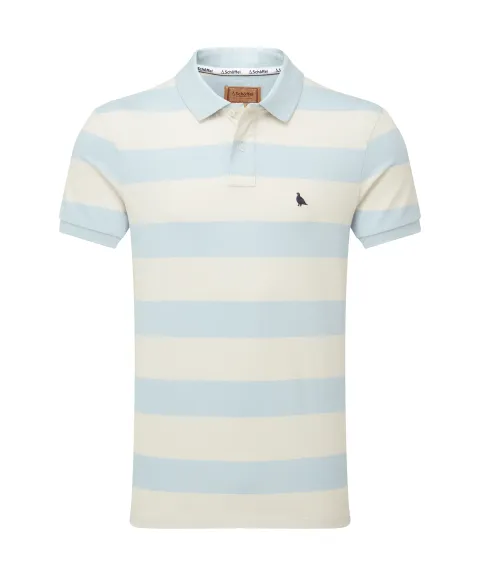 Schöffel Country St Ives Heritage Polo Shirt - Pale Blue Stripe