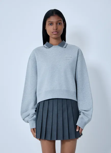 Logo Motif Fleece Sweatshirt