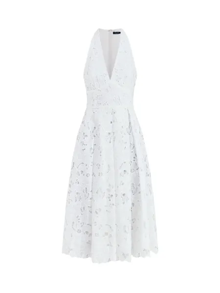 Club L London Maribel Lace Plunge-Neck Midi Dress