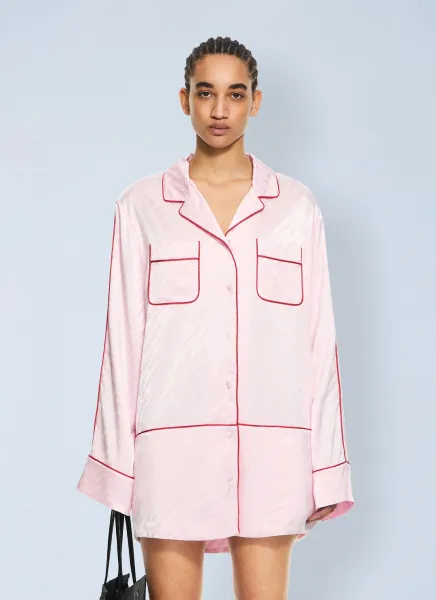 Off-White Jacquard Off-White Satin New Roxy Pajama Dress