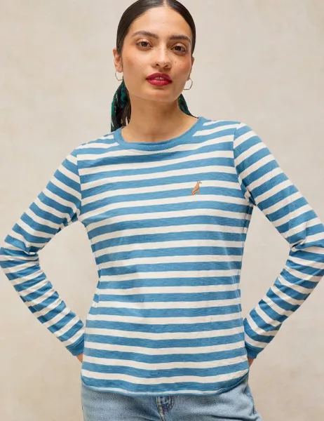White Stuff Pure Cotton Striped T-Shirt White Mix