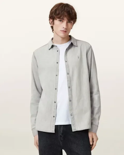 Gleason Press Stud Ramskull Denim Shirt