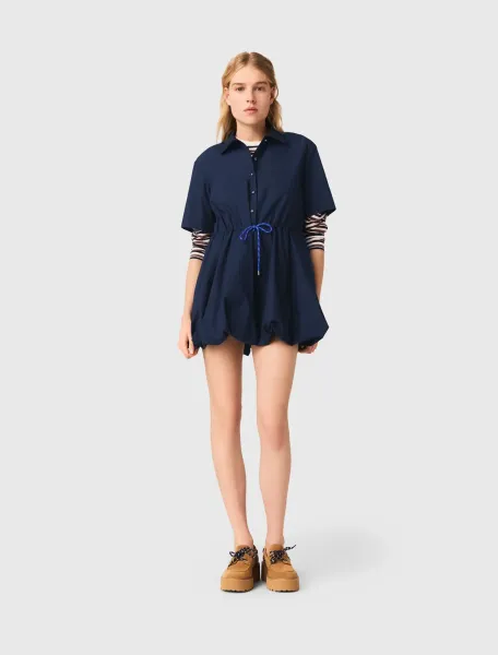 Short-sleeved cotton bubble dress
