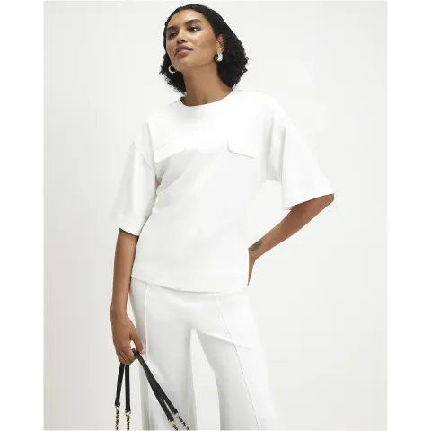 River Island Short Sleeve Tie Back Pocket Top