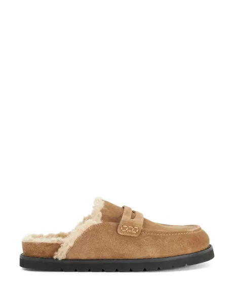 Suede Slip On Loafers Light Brown
