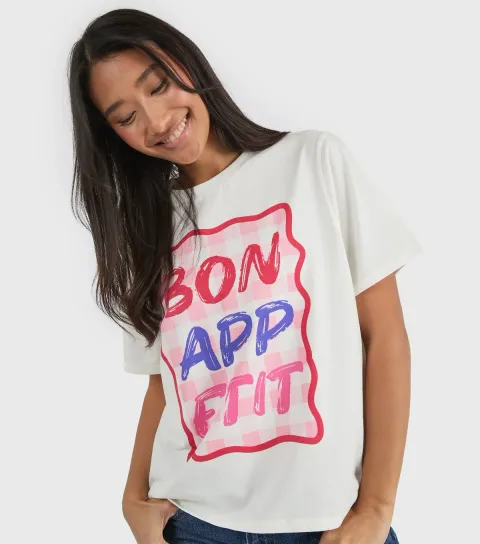Women's White Bon Appetit T-Shirt