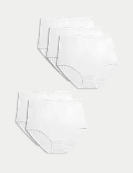 Marks & Spencer 5pk Pure Cotton Full Briefs White