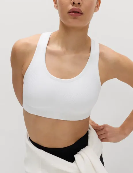 Goodmove Reversible Seamless Medium Support Sports Bra White Mix