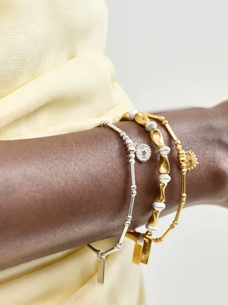 ChloBo Dainty Moon Cut Sparkle Star Bracelet