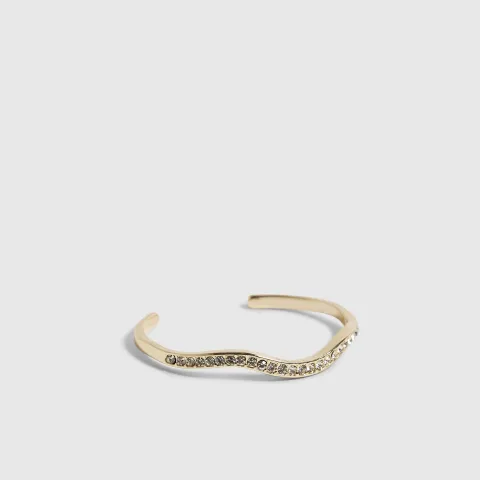 River Island Wave Rhinestone Bangle