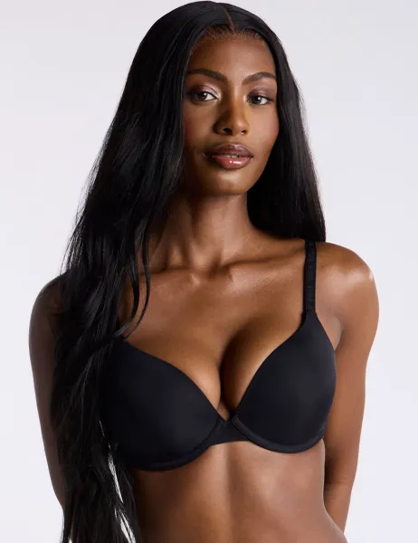 Boux Avenue Padded Microfibre T-Shirt Bra (B-F) Black
