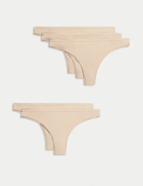 Marks & Spencer 5pk Microfibre Low Rise Thongs Rose Quartz