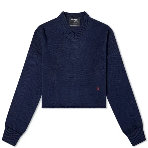 Cropped V Neck Knit