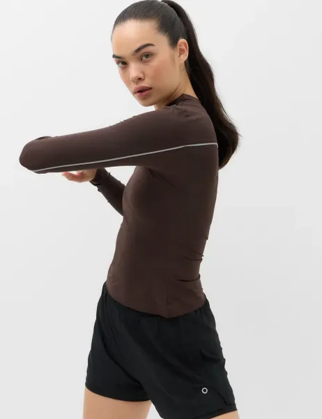 Goodmove High Neck Reflective Fitted Top