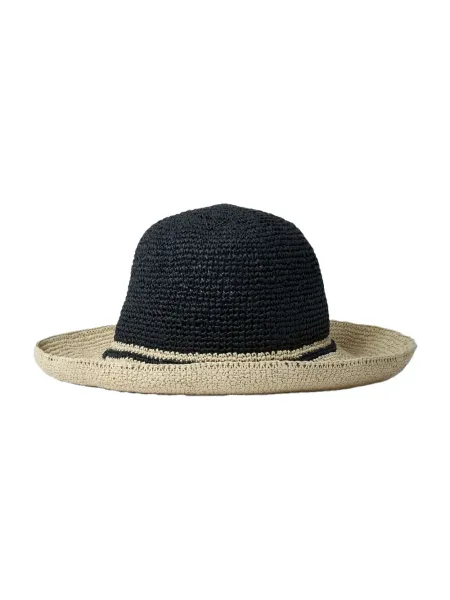 paper straw hat Black/Ecru