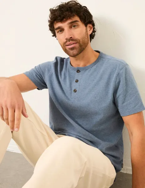 FatFace Pure Cotton Henley T-Shirt