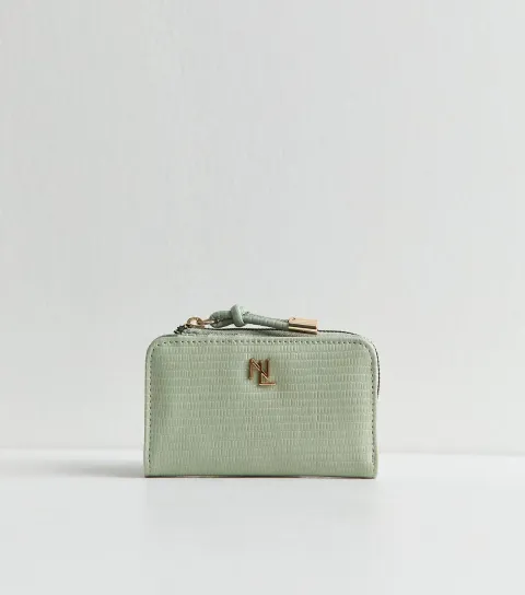 Green Lizard Embossed Logo Plaque Purse