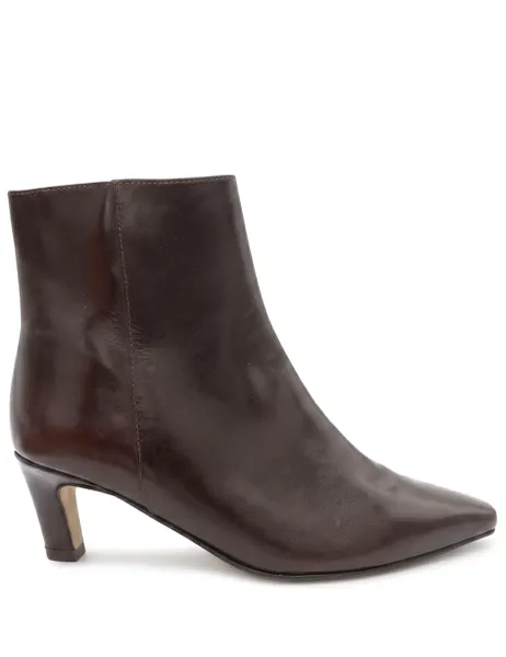 Jones Bootmaker Leather Stiletto Heel Ankle Boots Brown