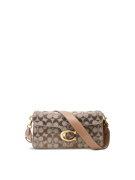 Coach Soft Tabby 26 Crystal Signature Shoulder Bag Mushroom