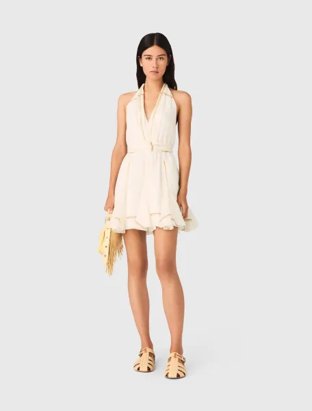 Short patterned backless dress