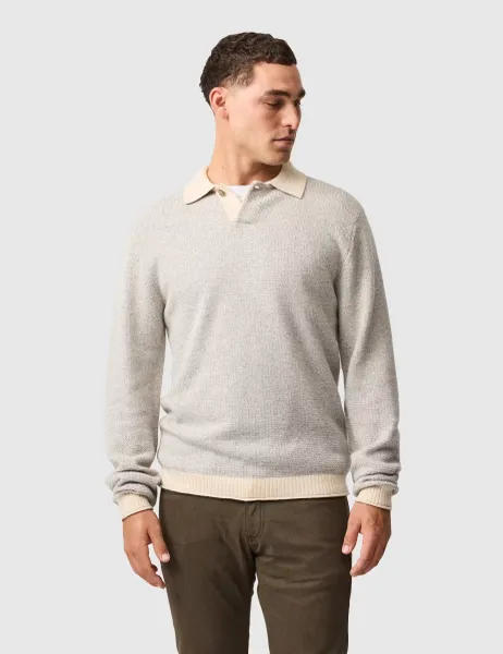 Rodd & Gunn Wool Cotton Blend Jumper Grey Mix