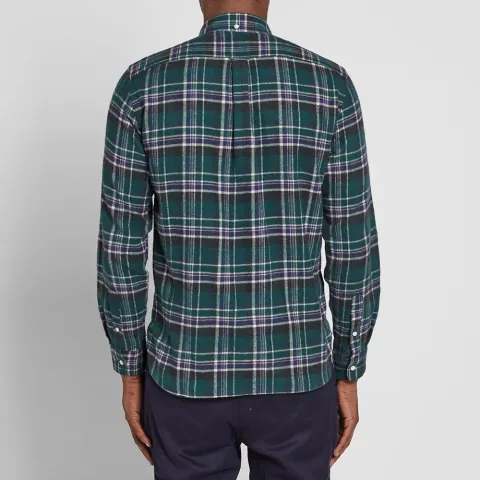 Button Down Shaggy Block Check Shirt
