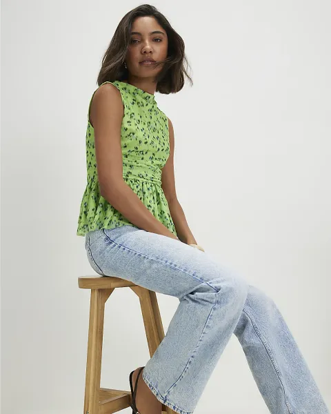 River Island Sleeveless Ditsy Print Floral Top