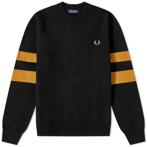 Tipped Sleeve Crew Knit
