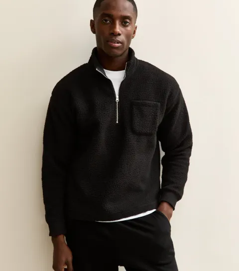 Jack & Jones Men's Black High Neck Sweatshirt