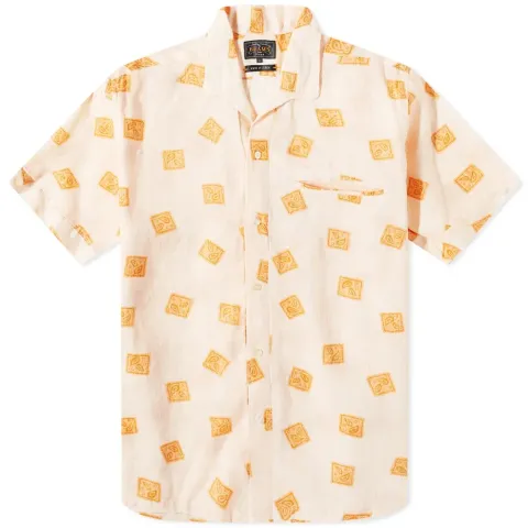 Short Sleeve Italian Collar Shirt