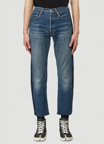 Contrast-Panel Jeans