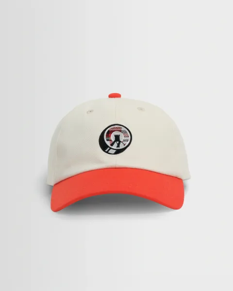 Wax London Spencer - Ecru and Red Camden Cotton Sports Cap