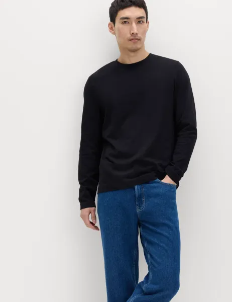 Marks & Spencer 2 Pack Pure Cotton Long Sleeve T-Shirts Black