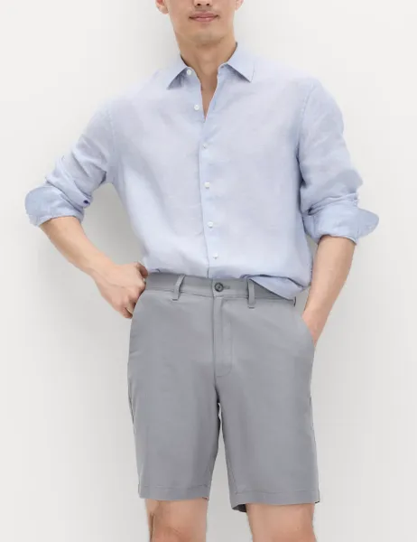 Marks & Spencer Linen Blend Chino Shorts Pewter