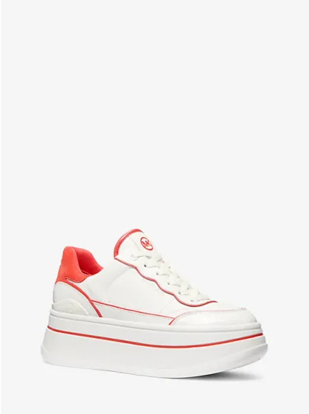 Michael Kors Hayes Two-Tone Leather Platform Sneaker