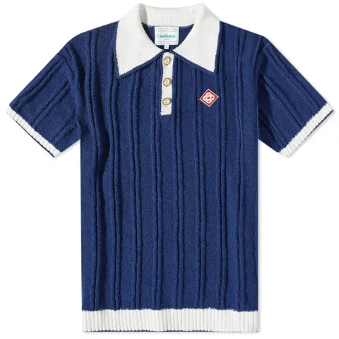 Ribbed Boucle Polo