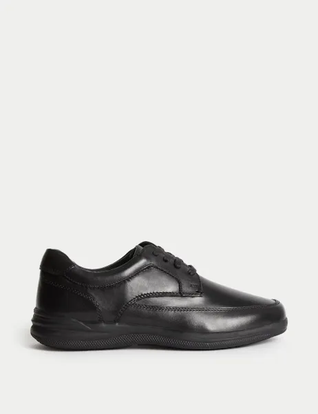 Marks & Spencer Wide Fit Leather Apron Shoes Black