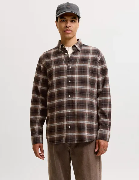 Jack & Jones Pure Cotton Checked Shirt Black Mix